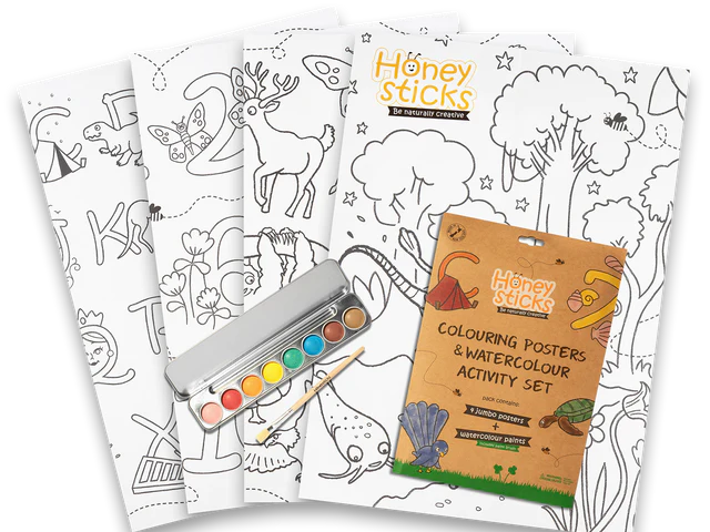 Honeysticks - Jumbo Posters and Watercolour Paints Activity Set