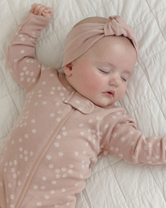 Quincy Mae - Zip Long Sleeve Sleeper - Mauve Daisy