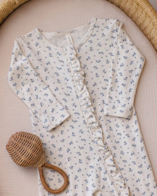 Quincy Mae - Ruffle Jumpsuit - Blue Ditsy