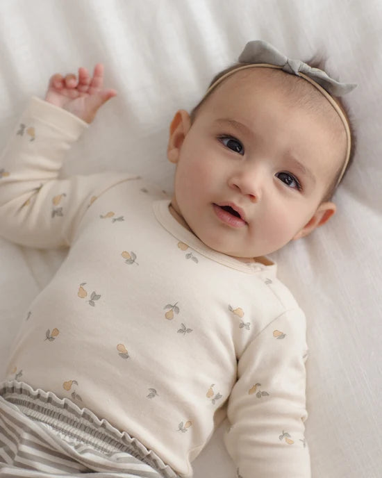 Quincy Mae - Jersey Bodysuit 2pk - Pears + Laurel Stripe