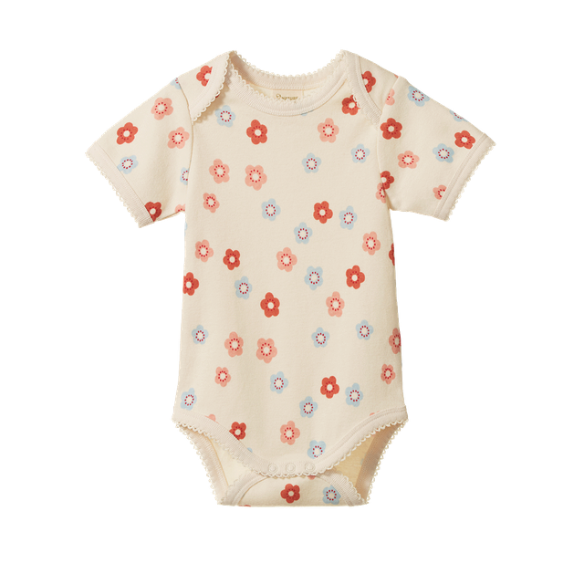 Nature Baby - S/S Bodysuit - Petite Flora Stamp