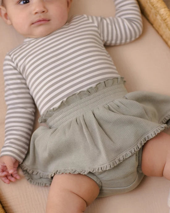 Quincy Mae - Jersey Bodysuit 2pk - Pears + Laurel Stripe