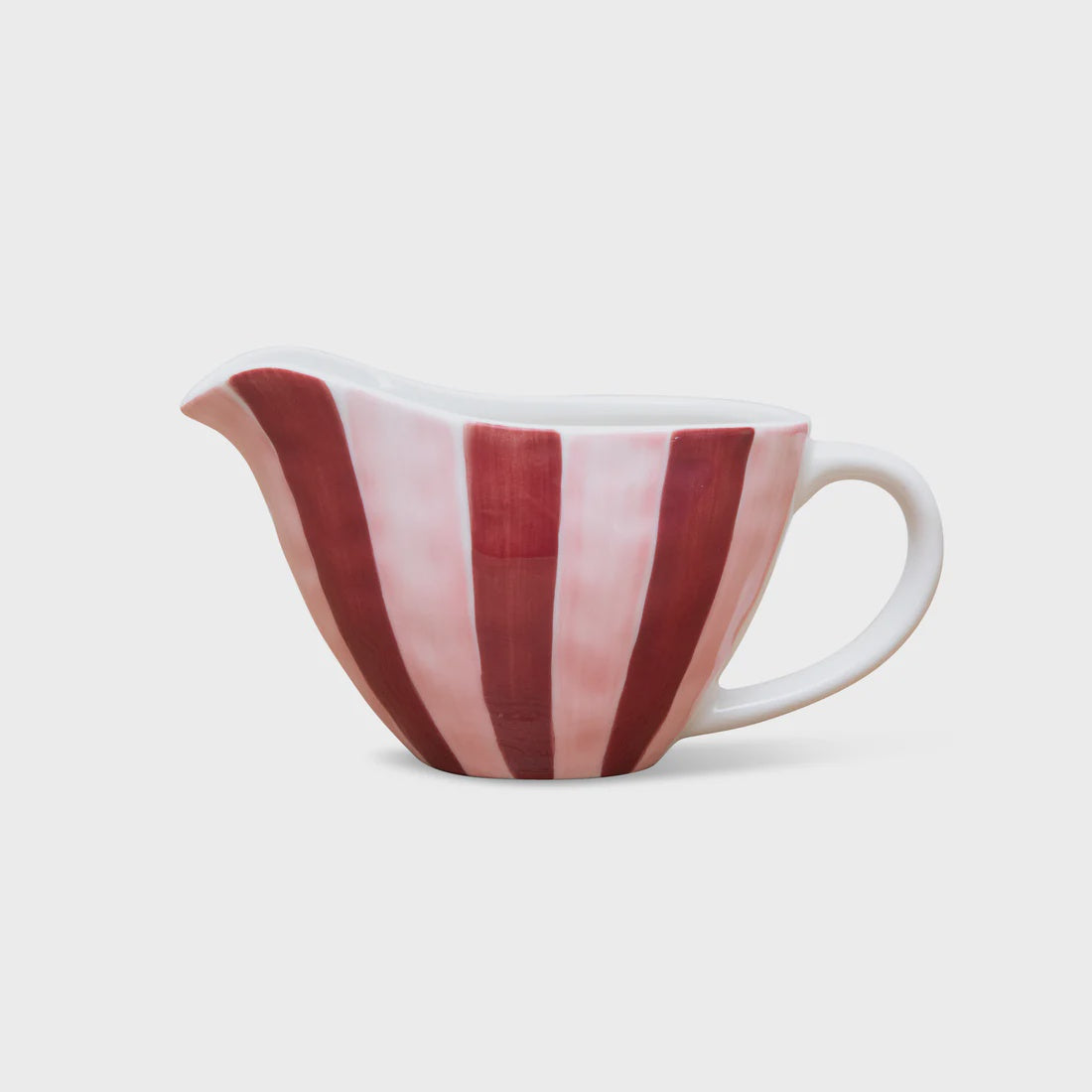 Gravy Jug - Pink + Burgundy Stripe