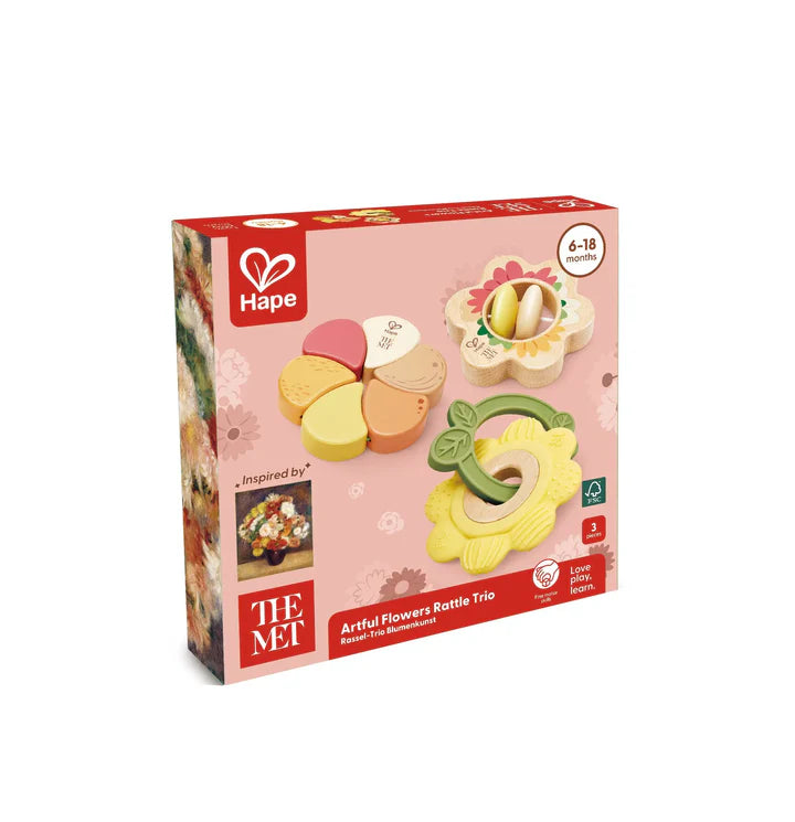 Hape - Artful Flowers Rattle Trio