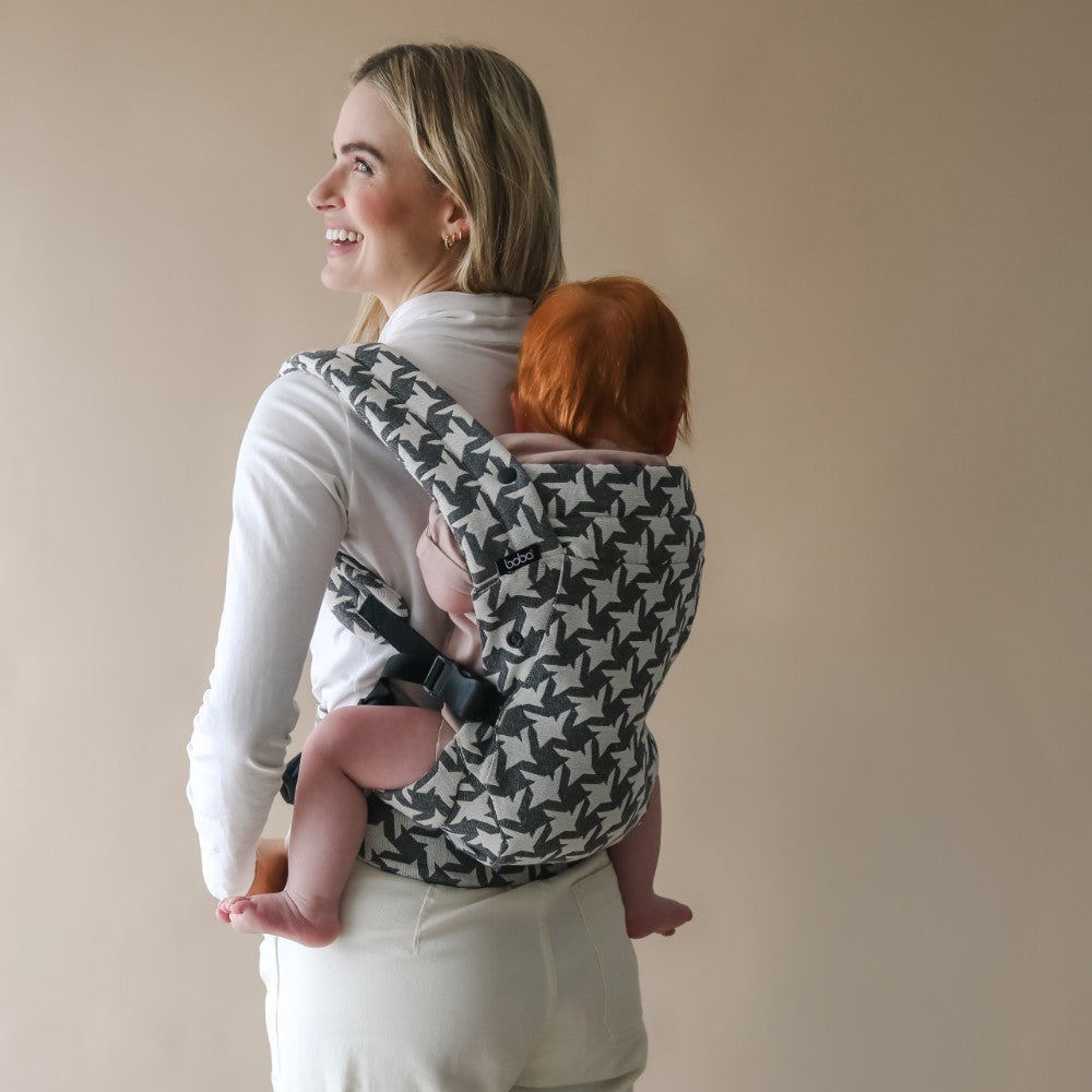 Boba Auri Baby Carrier - Grey Houndstooth