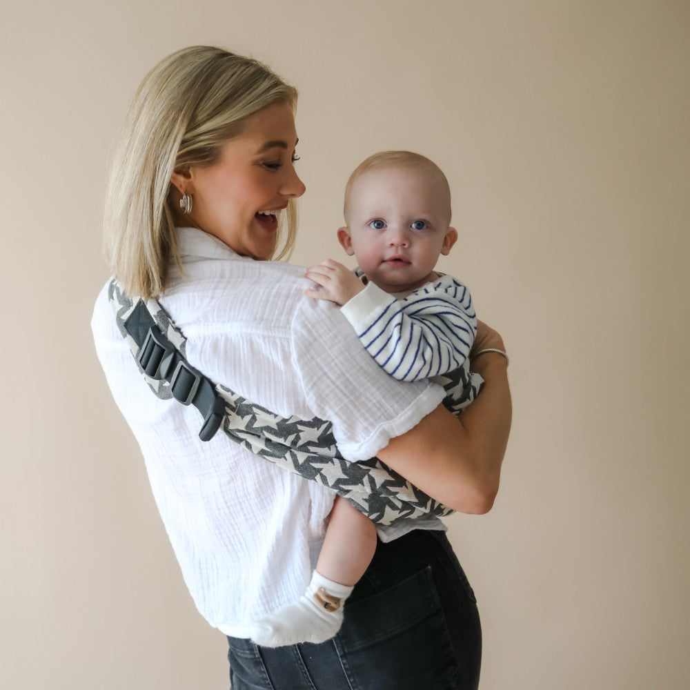 Boba Buddy Toddler Hip Carrier - Grey Houndstooth