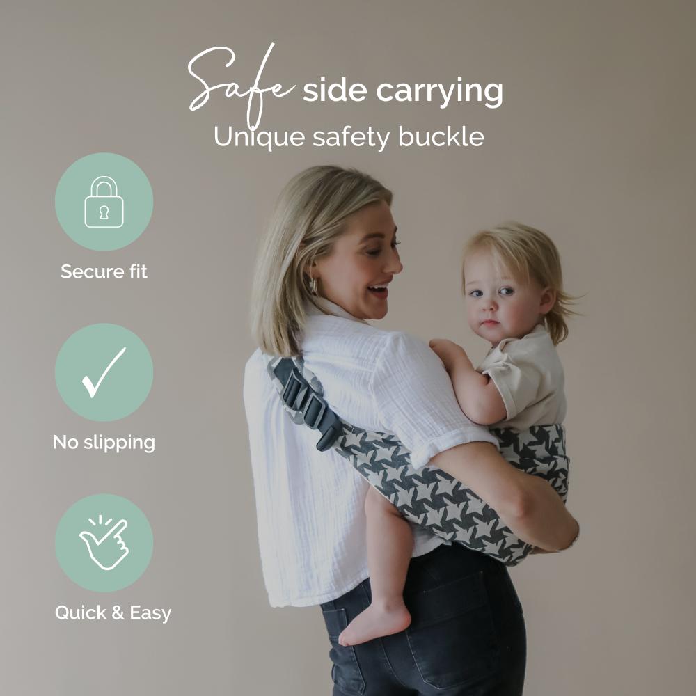 Boba Buddy Toddler Hip Carrier - Grey Houndstooth