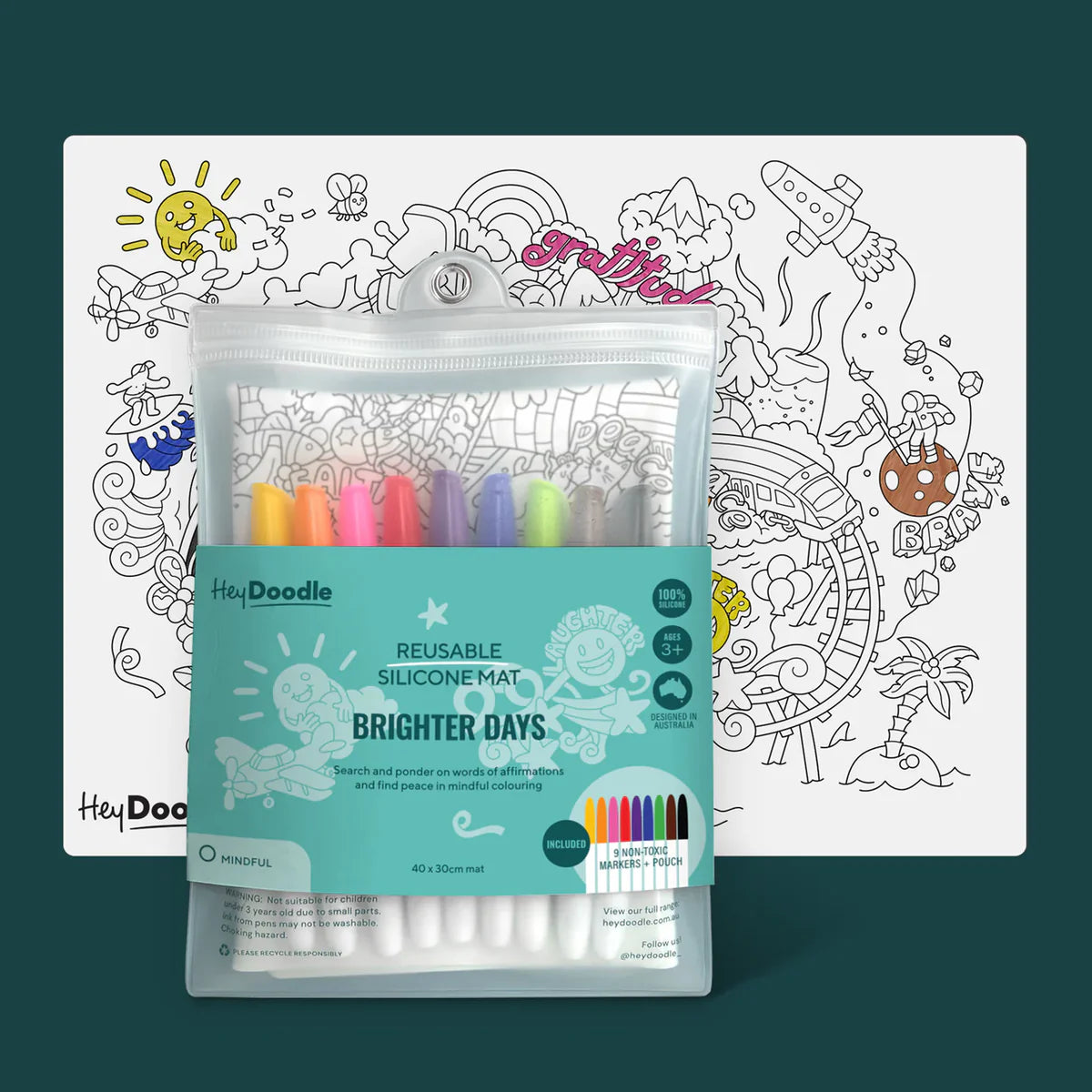 Hey Doodle - Reusable Silicone Colouring Mat - Large
