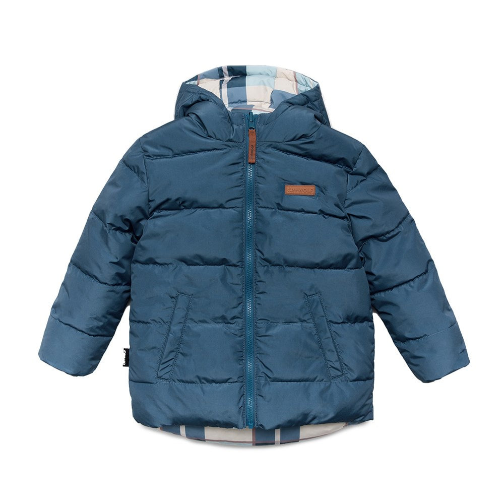 Crywolf - Reversible Eco-Puffer - Blue Plaid