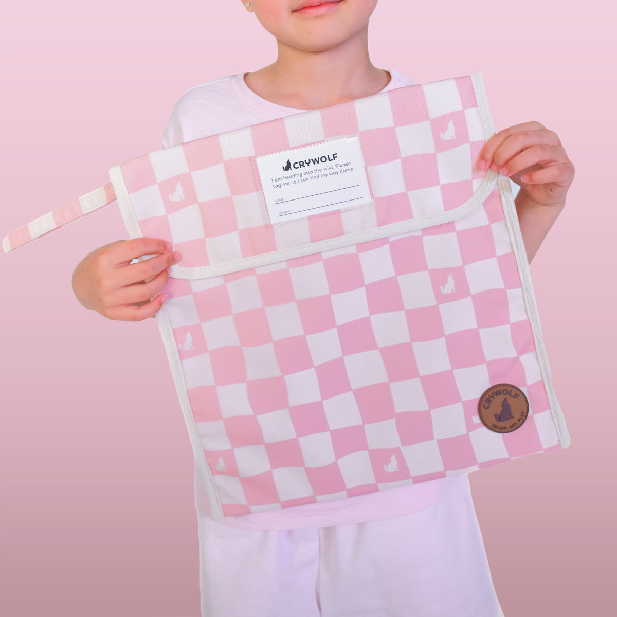 Crywolf - Book Bag - Pink Check