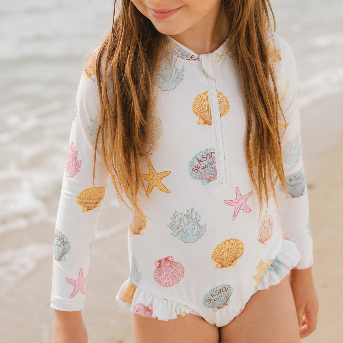 Crywolf - Baby Long Sleeve Swimsuit - Little Shell