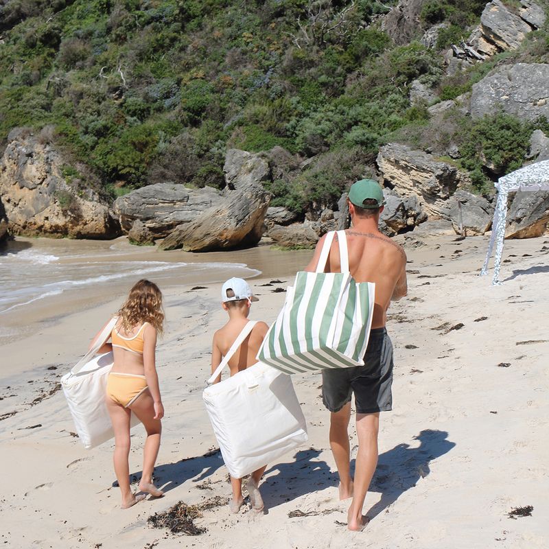 Sunnylife - Carryall Beach Bag - The Vacay Olive Stripe