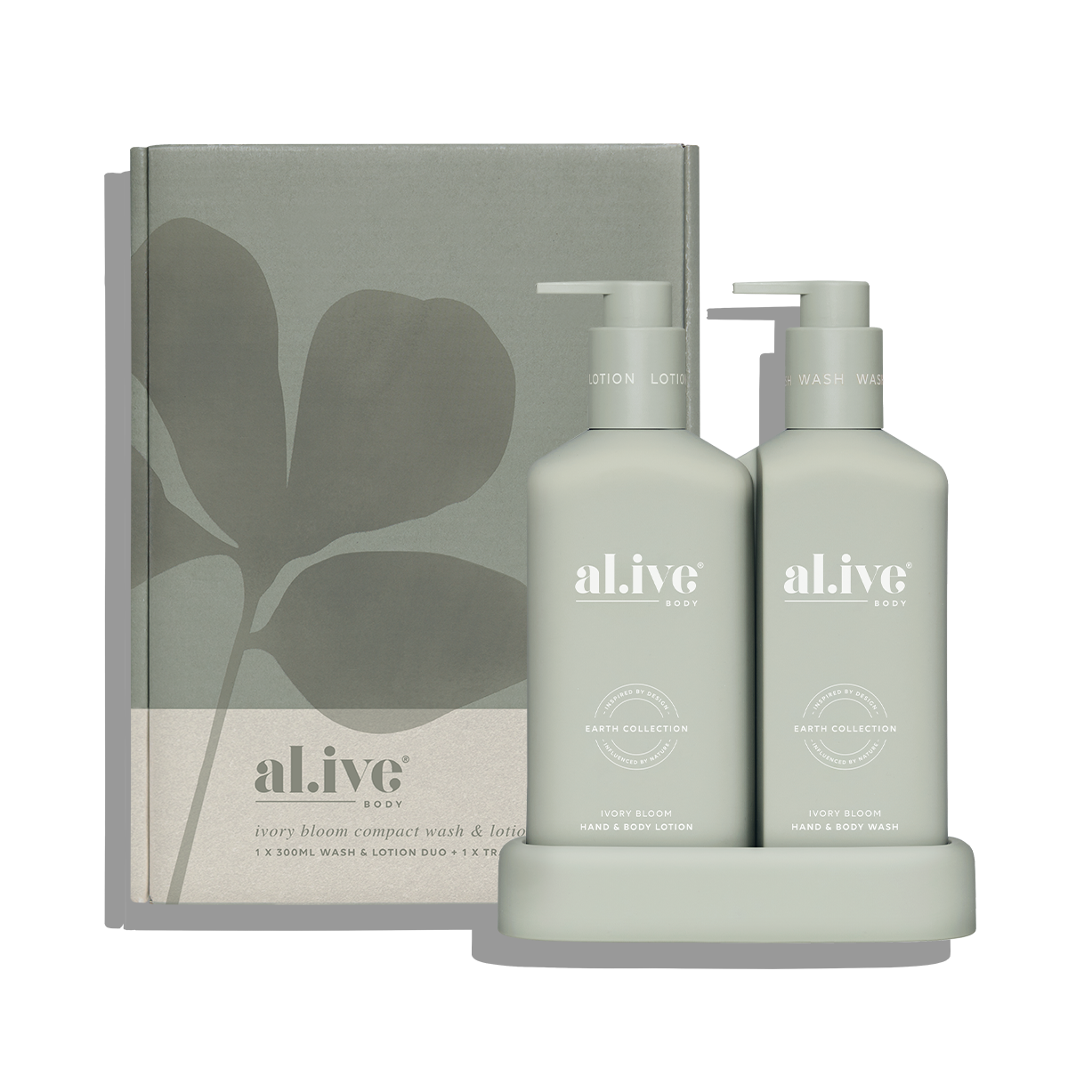 Al.ive - Compact Bathroom Duo Wash + Lotion - Ivory Bloom