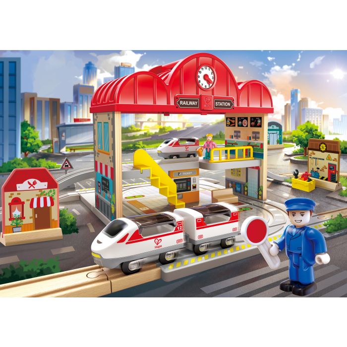 Hape - Portable Train Station Set