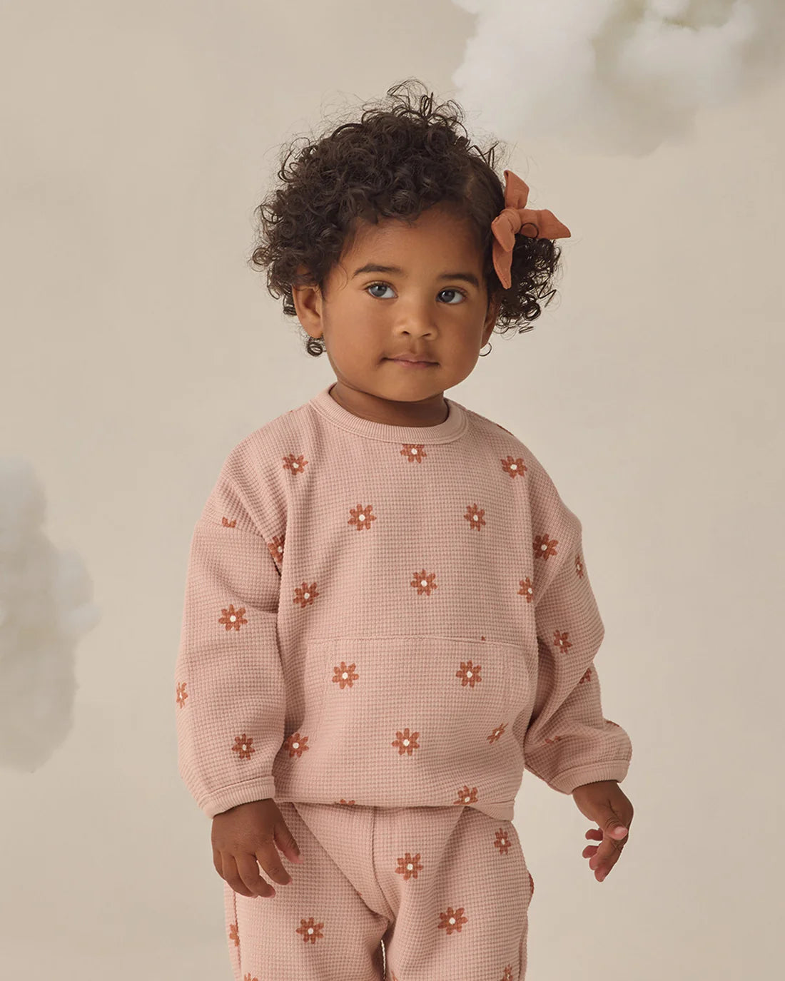 Quincy Mae - Waffle Sweater Set - Pink Daisy