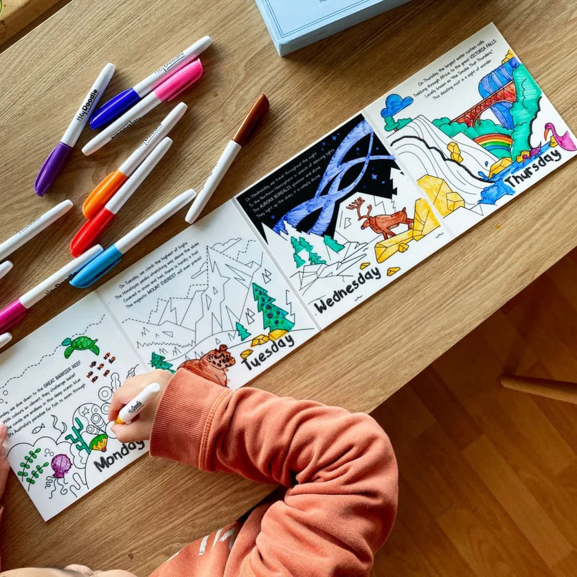 Hey Doodle - Reusable Colouring Book - Natural Wonders Tales