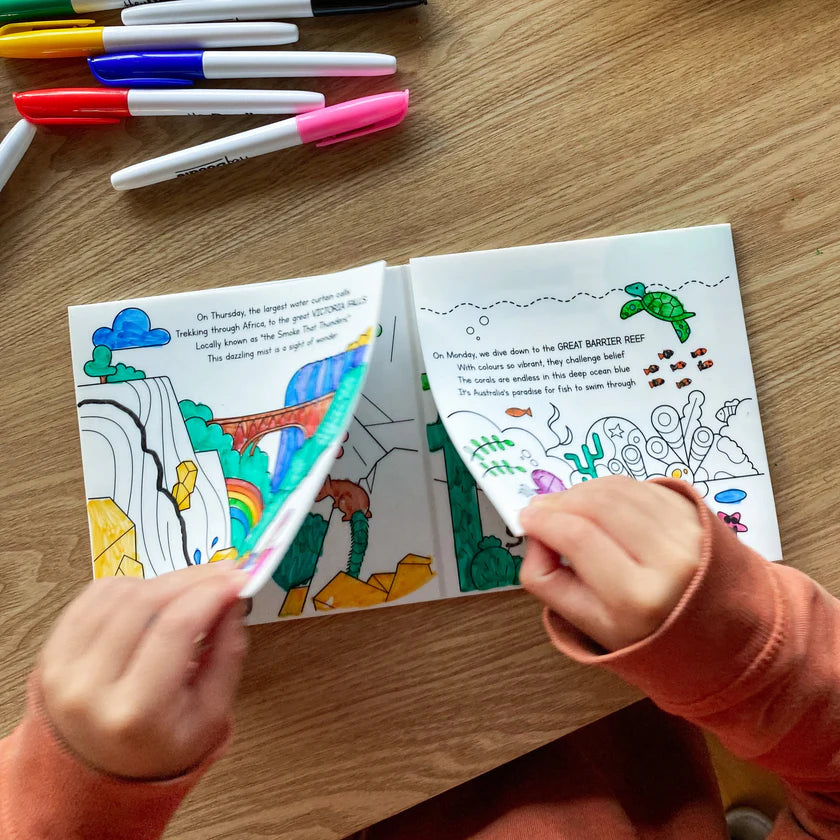Hey Doodle - Reusable Colouring Book - Natural Wonders Tales