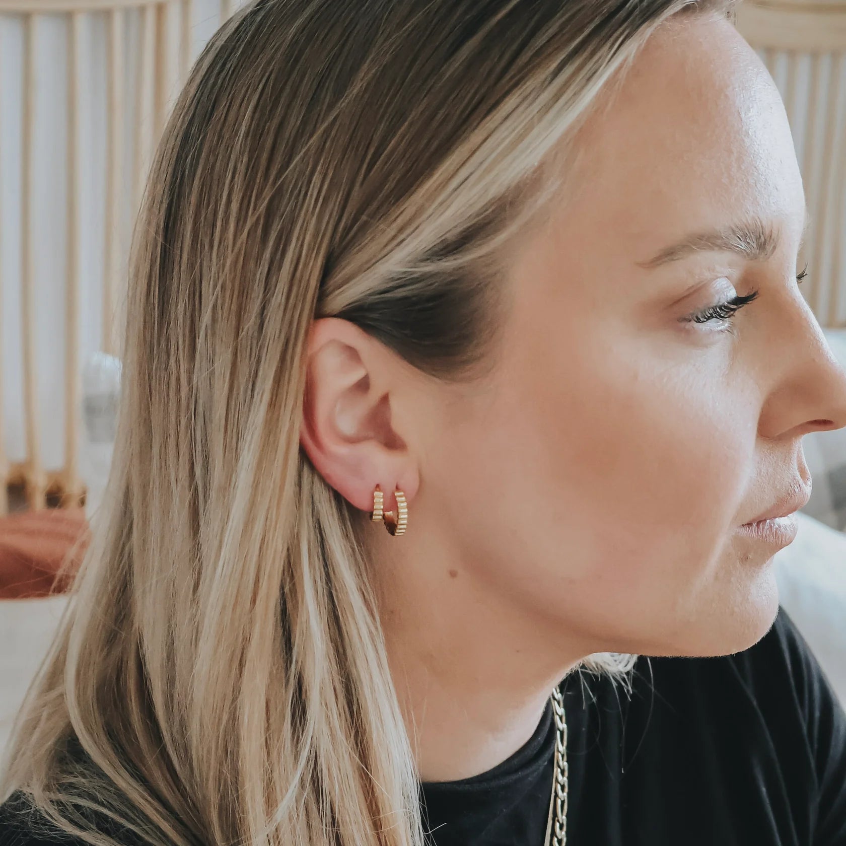 Katyb Jewellery - Ribbed Hoop Earrings
