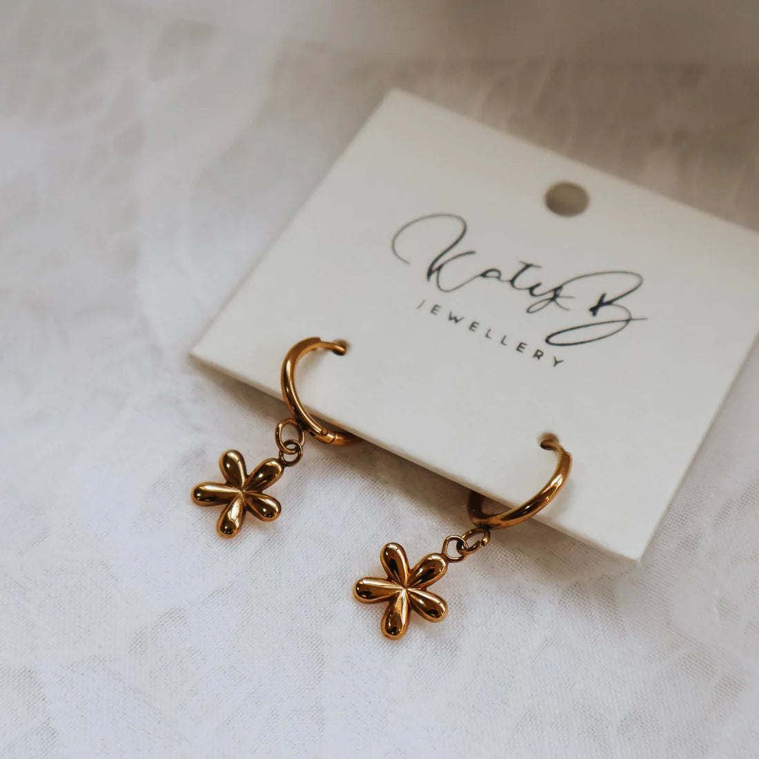 Katyb Jewellery - Flower Hoops