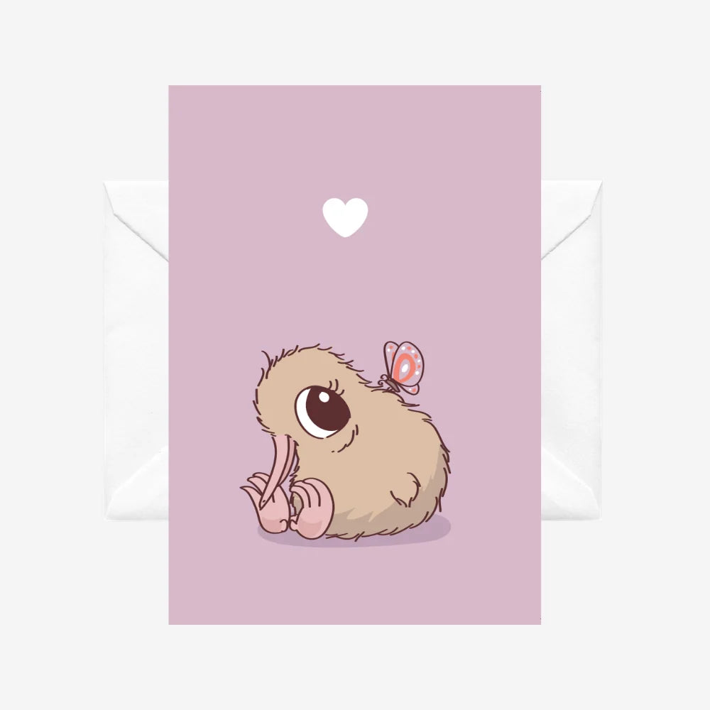 Kuwi Card - Kiwi + Butterfly Blank