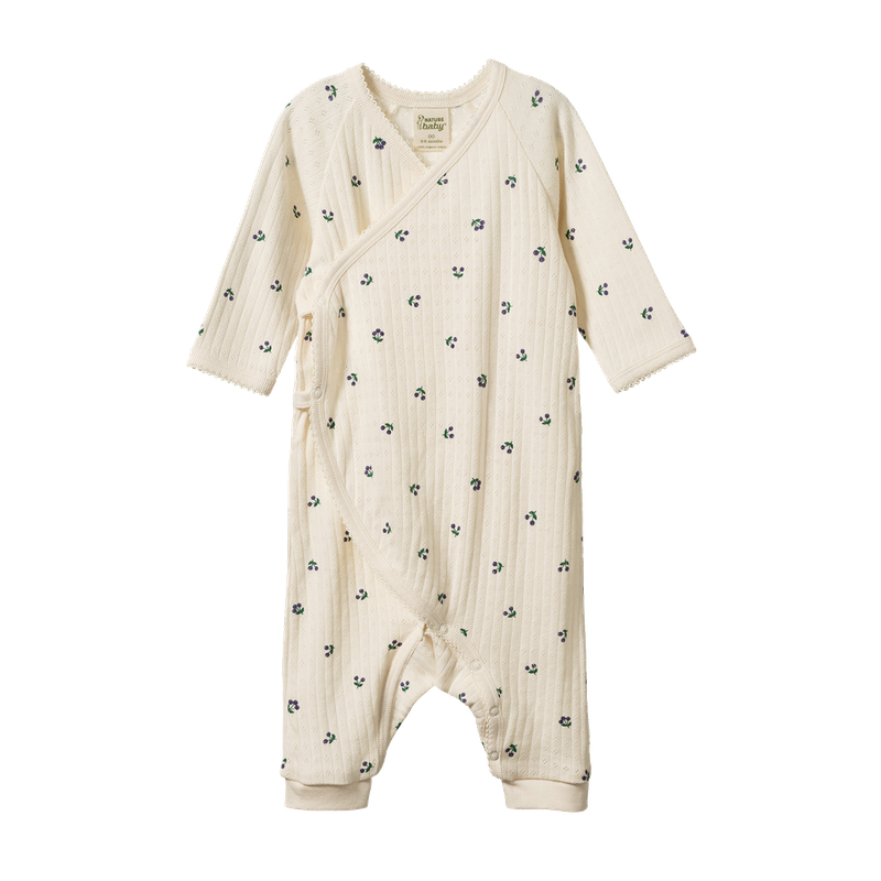 Nature Baby - Kimono Stretch + Grow Pointelle - Winter Berry