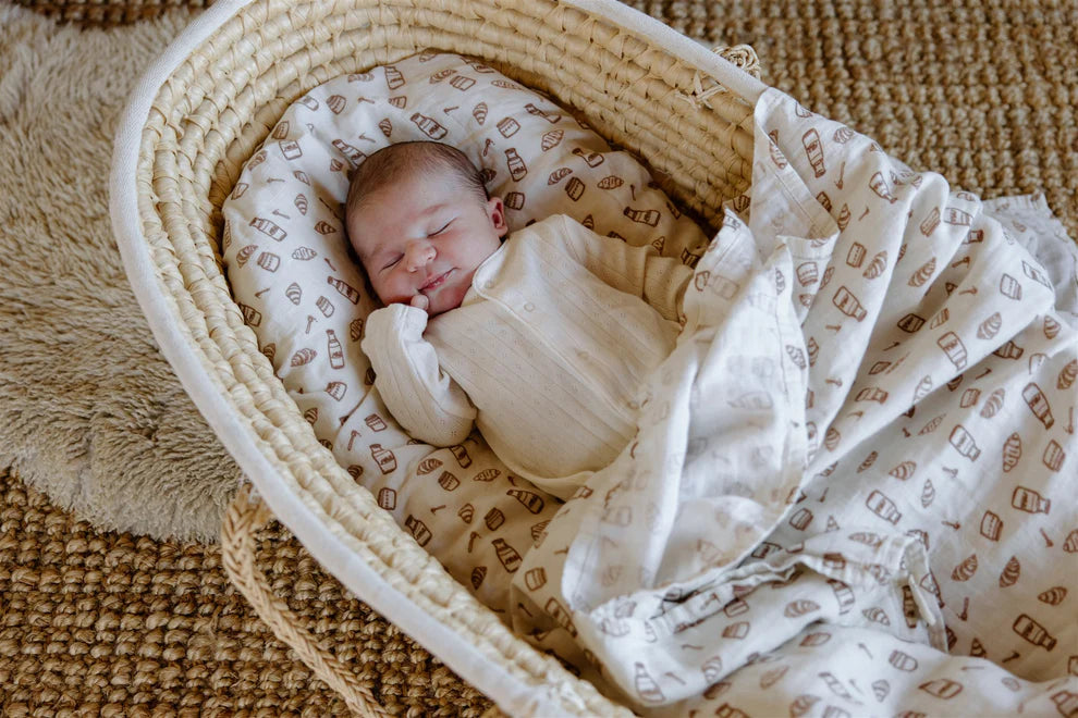 Leni the Label - Muslin Swaddle Blanket - Milk and Honey