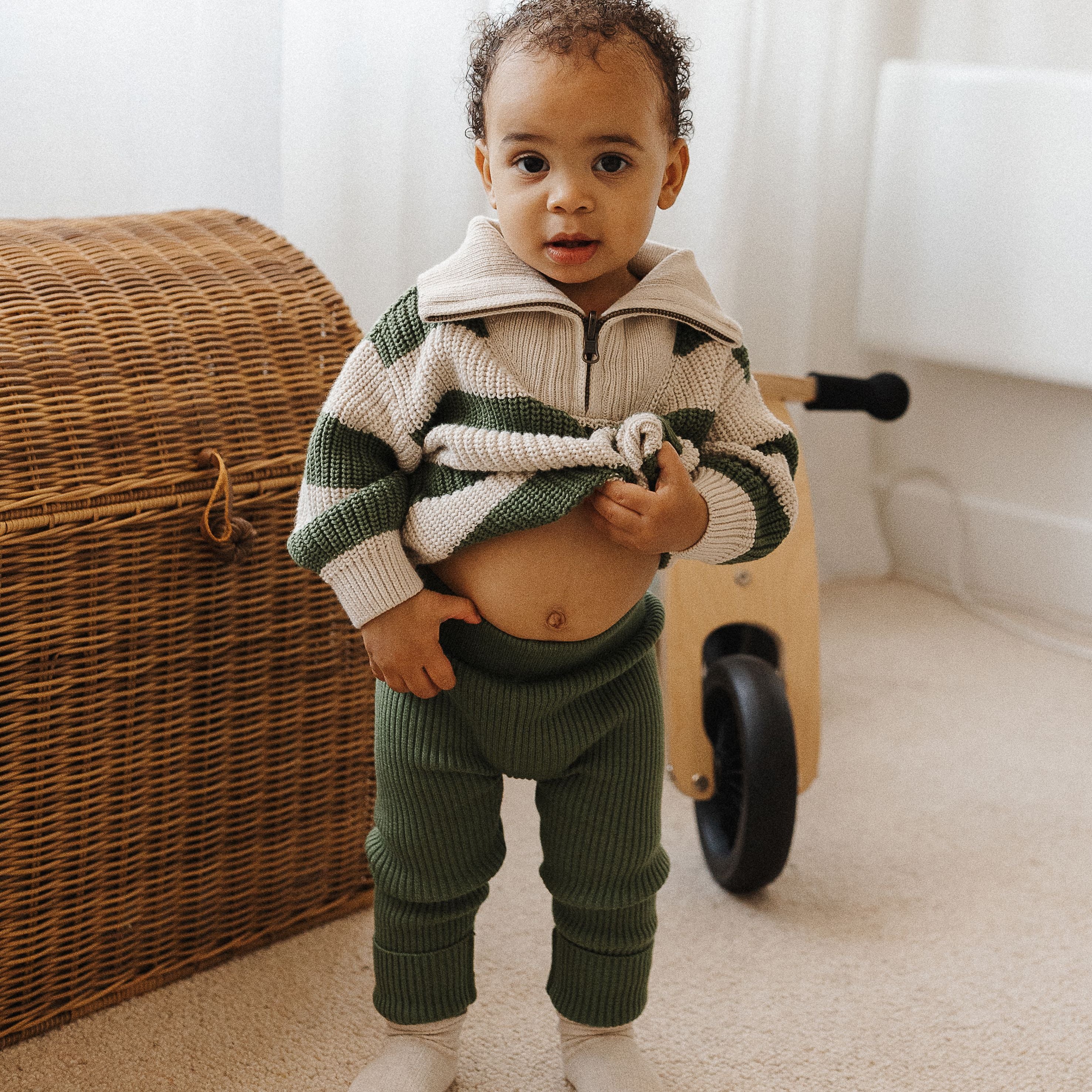 The Rest - Organic Cotton Rib Knit Leggings - Clover