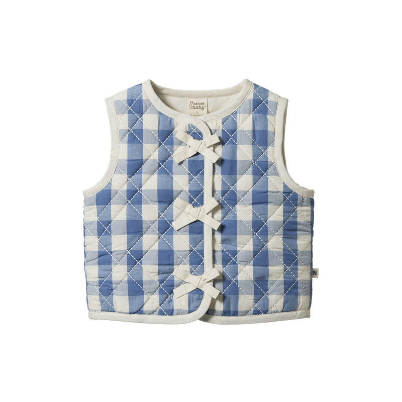 Nature Baby - Marlo Quilted Vest - Bluebelle Check