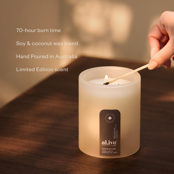 Al.ive - Soy Candle - Vanilla Cream + Tonka Bean