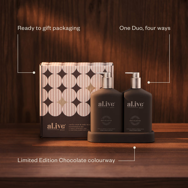 Al.ive - Transformative Wash + Lotion Duo - Vanilla Cream + Tonka Bean
