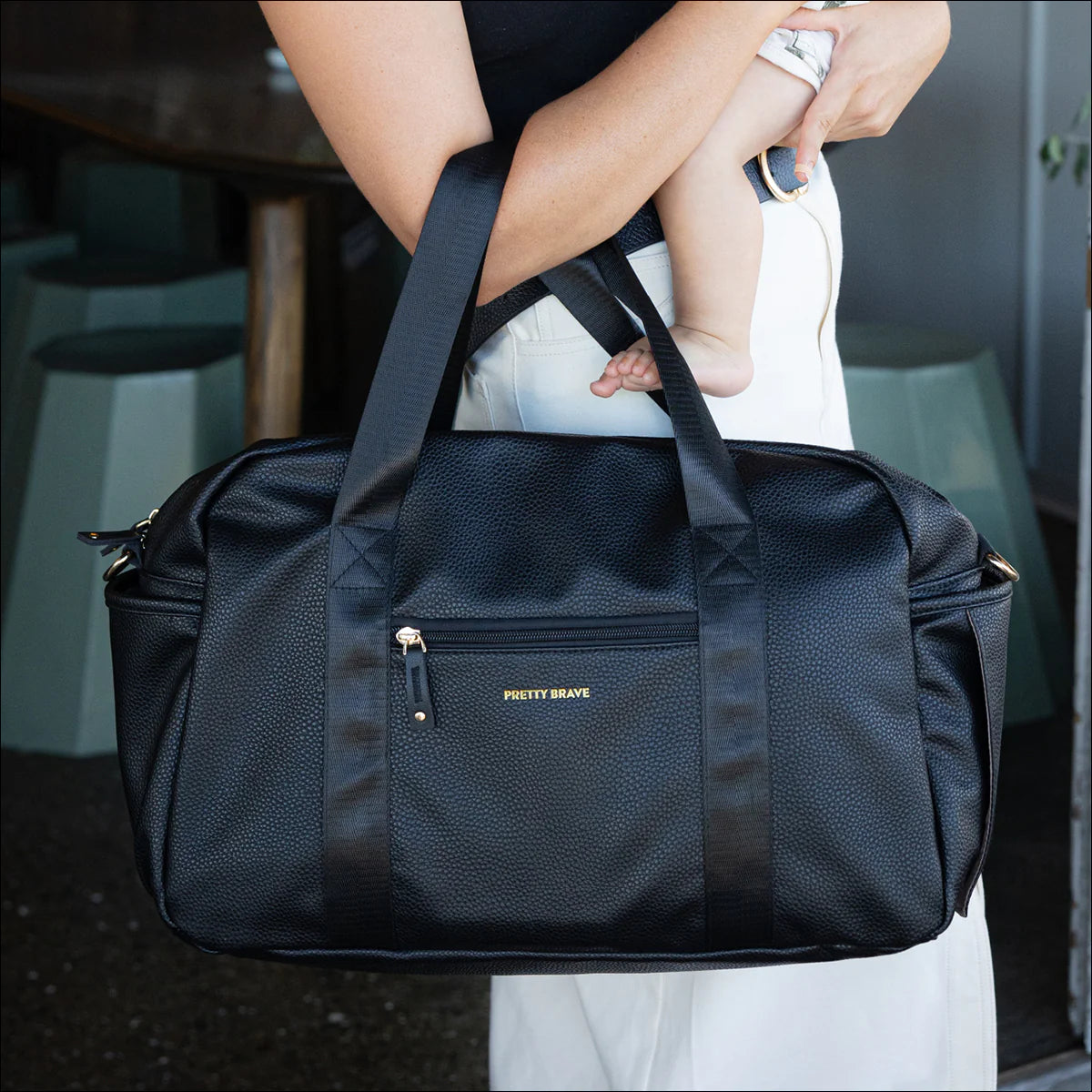 Pretty Brave - Stella Baby Bag - Black Pebble