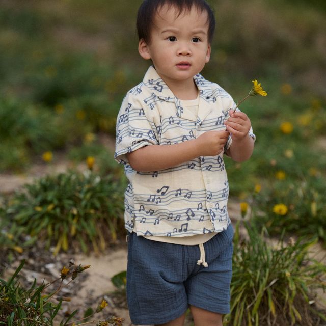 Nature Baby - James Short Muslin - Vintage Indigo