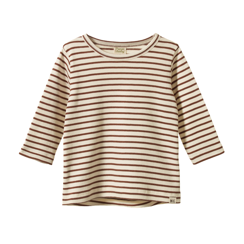 Nature Baby - Long Sleeve River Tee - Pinecone Stripe