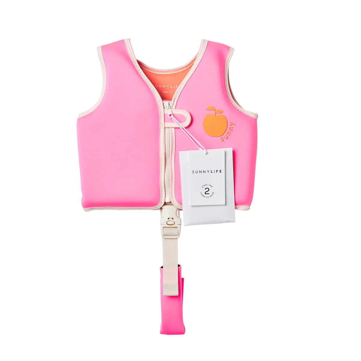 Sunnylife - Kids Swim Vest - Poppy the Peach Neon Pink