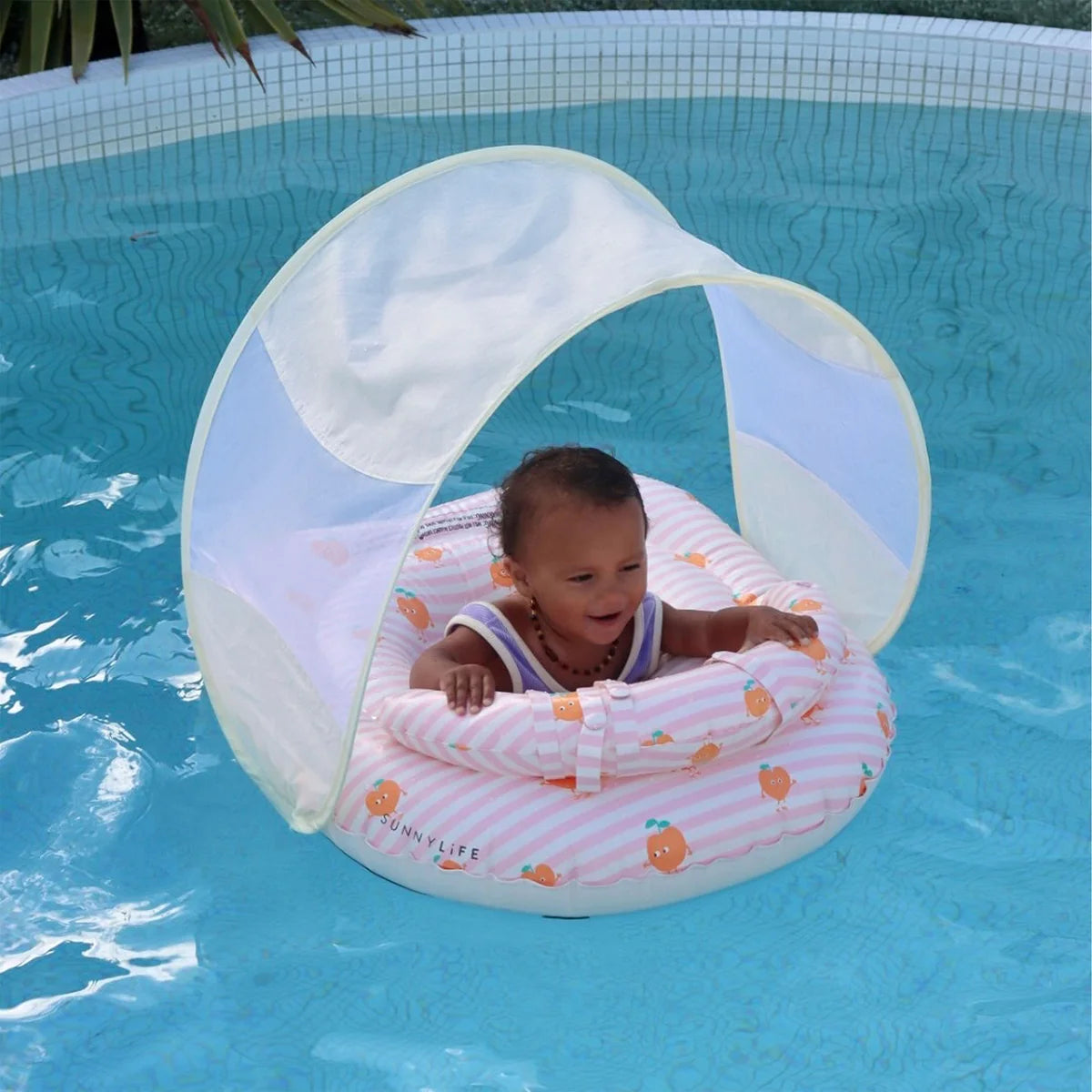 Sunnylife - Interactive Baby Float - Poppy the Peach Pink Stripe
