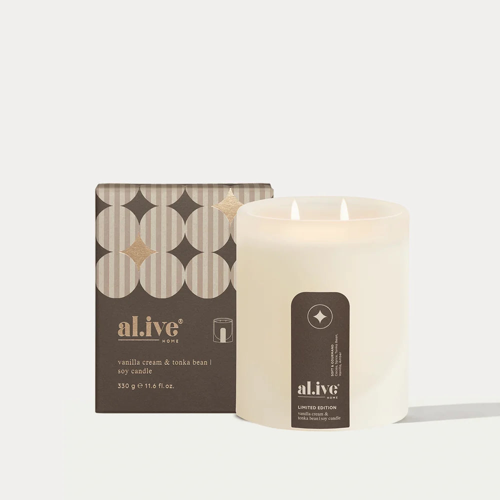 Al.ive - Soy Candle - Vanilla Cream + Tonka Bean