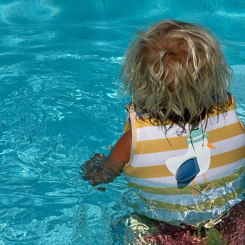 Sunnylife - Kids Swim Vest - Sammy the Seagull Mustard Stripe