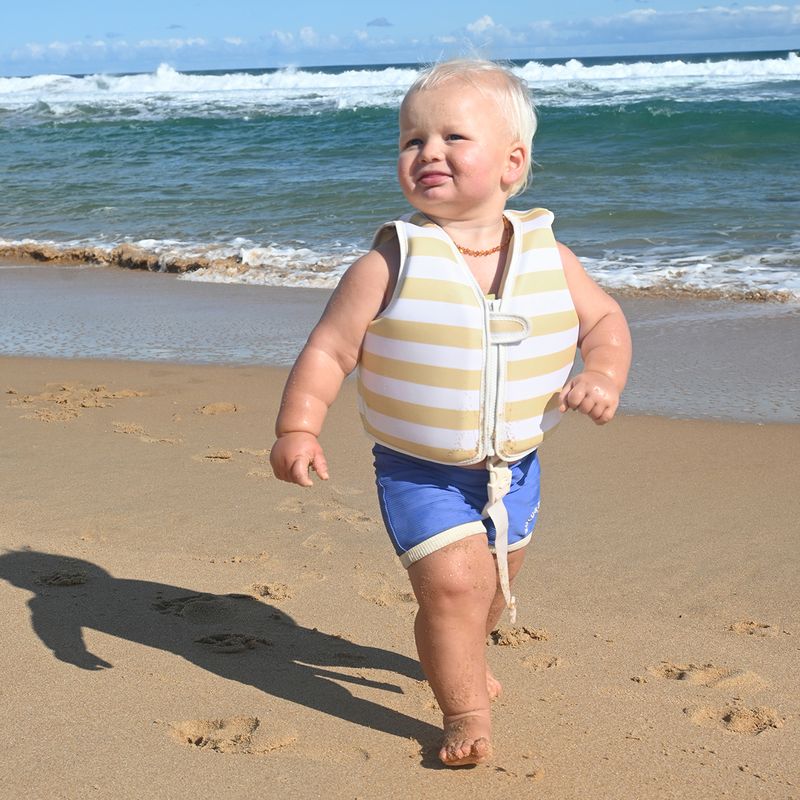 Sunnylife - Kids Swim Vest - Sammy the Seagull Mustard Stripe