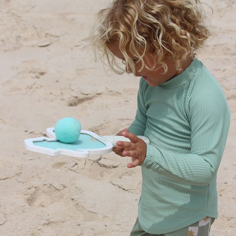 Sunnylife - Kids Velcro Beach Bats - Sammy the Seagull Blue Stripe
