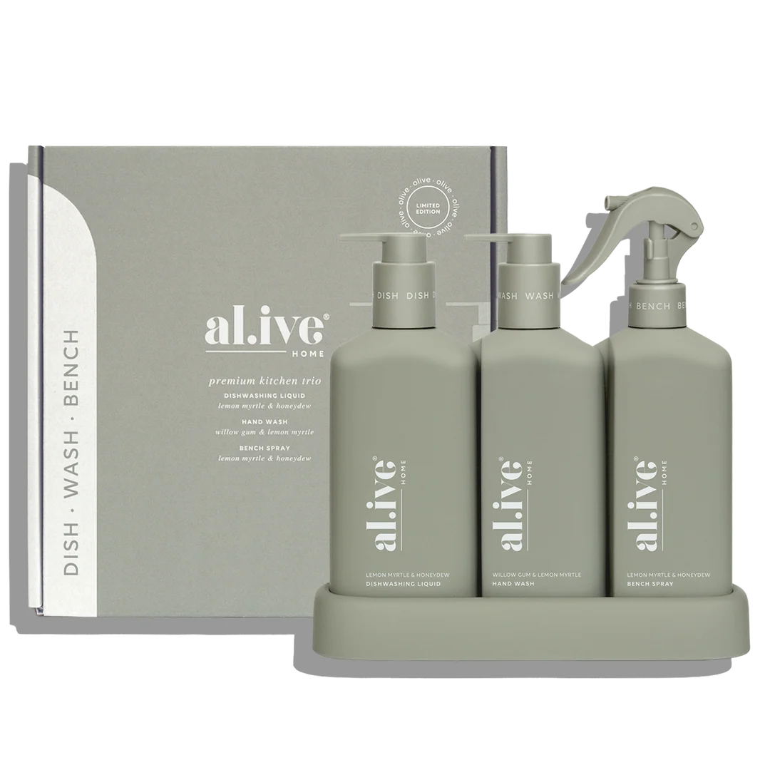 Al.ive - Kitchen Cleaning Trio - Lemon Myrtle & Honeydew + Willowgum & Lemon Myrtle