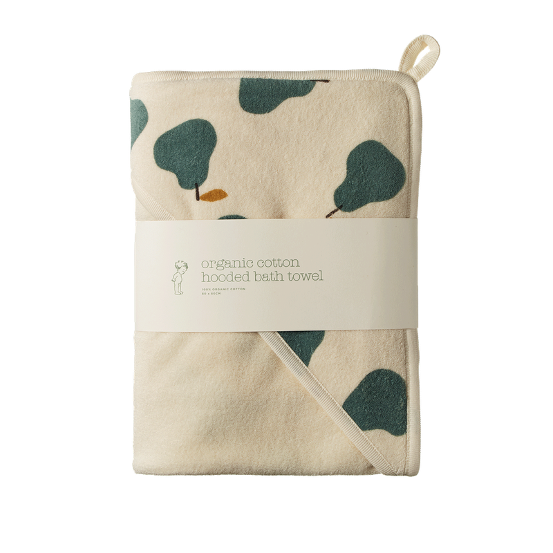 Nature Baby - Organic Cotton Hooded Bath Towel - Pear
