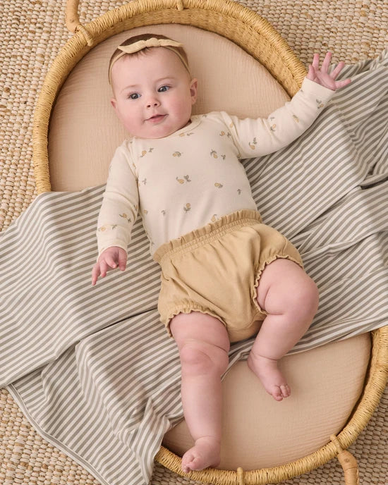 Quincy Mae - Jersey Bodysuit 2pk - Pears + Laurel Stripe