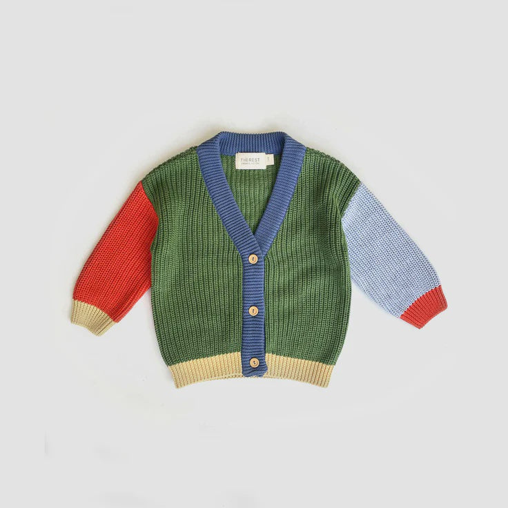 The Rest - Chunky Grandpa Cardi - Colour Block