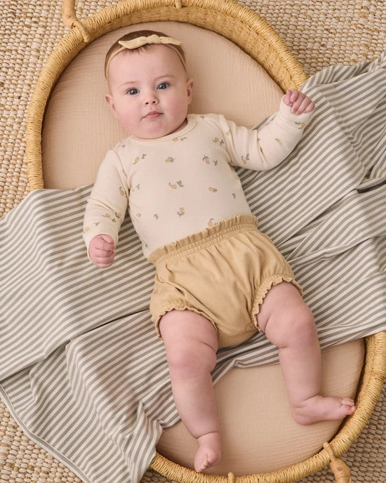 Quincy Mae - Jersey Bodysuit 2pk - Pears + Laurel Stripe