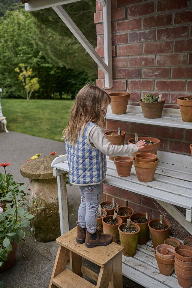 Nature Baby - Marlo Quilted Vest - Bluebelle Check