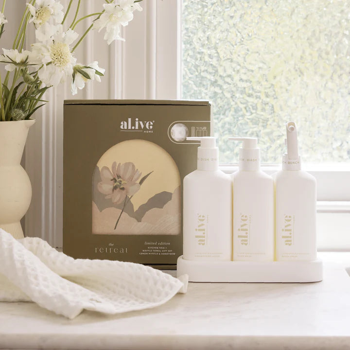 Al.ive - Kitchen Trio + Towel Gift Set - Lemon Myrtle + Honeydew