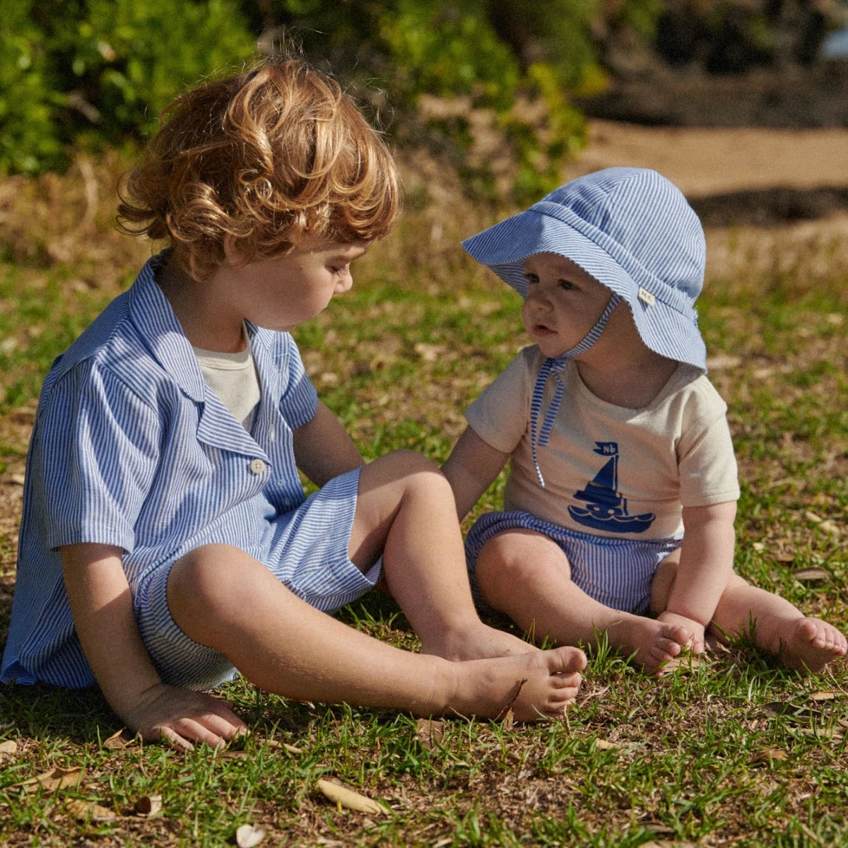 Nature Baby - James Short Linen - Blue Stripe