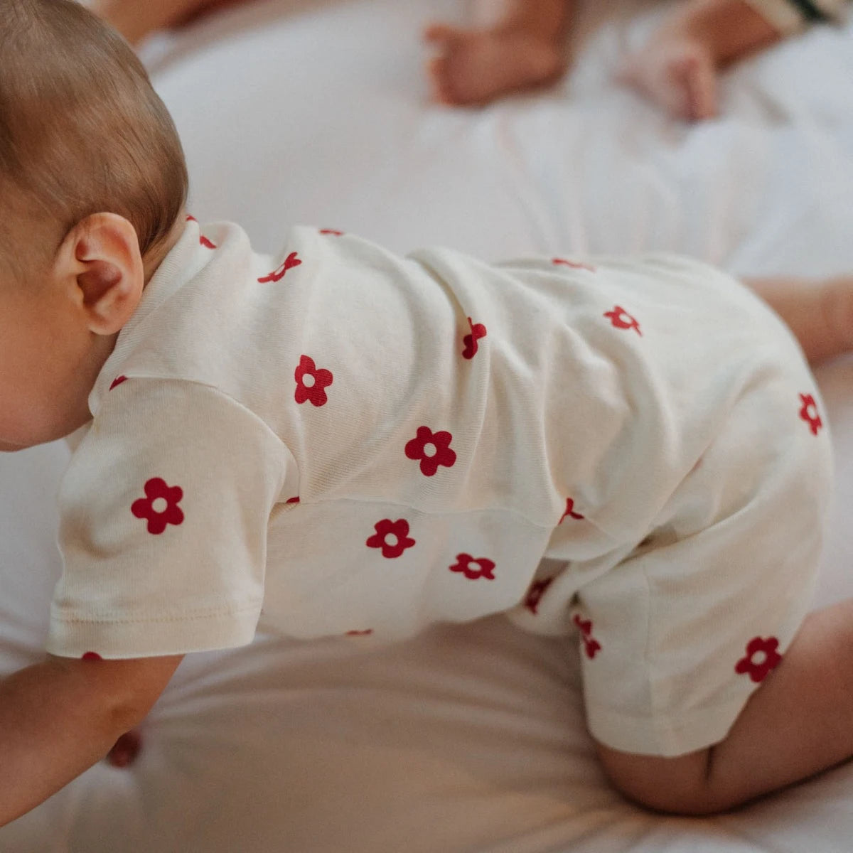 Nature Baby - Summer Sleepy Suit - Flora Red
