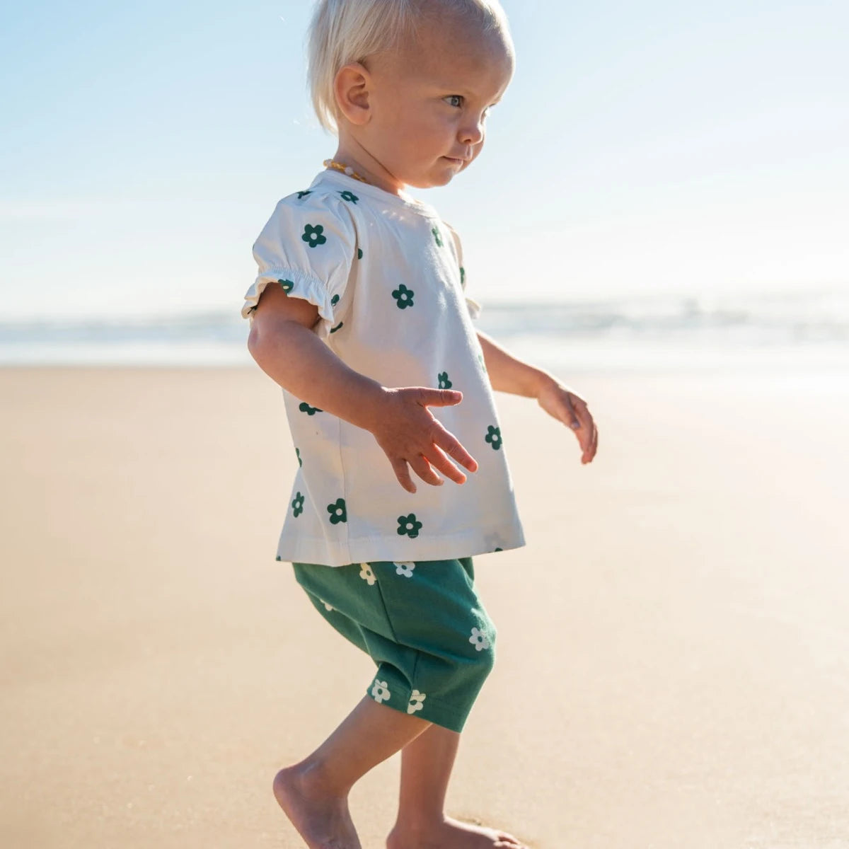Nature Baby - Selby Waffle Shorts - Flora Peppermint