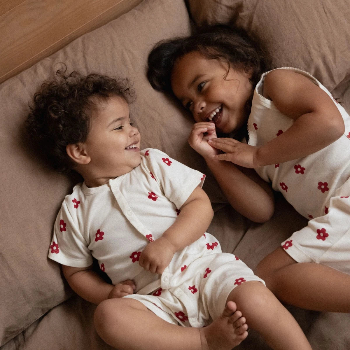 Nature Baby - Summer Sleepy Suit - Flora Red